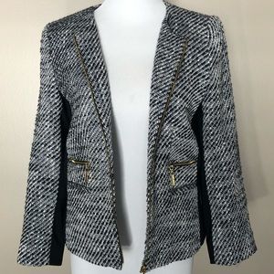 Navy and white Ivanka Trump tweed jacket